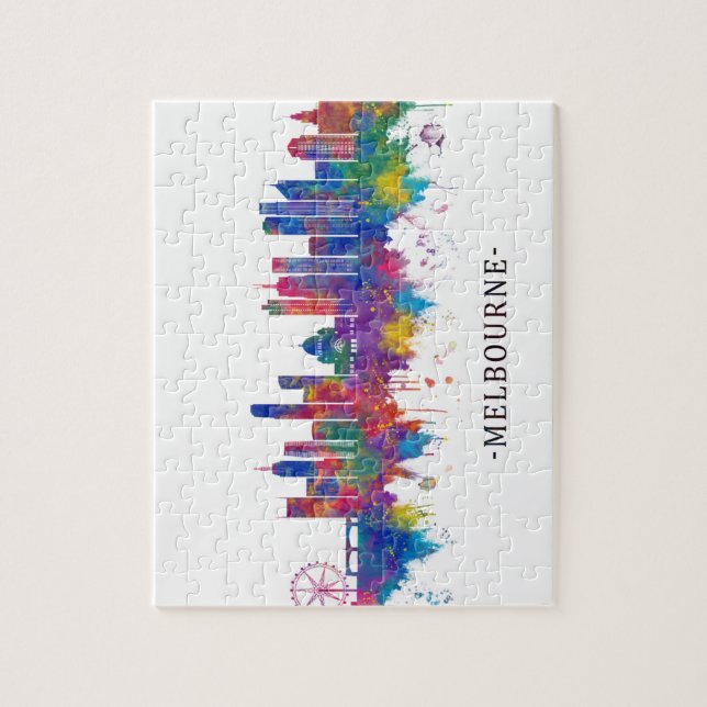 Melbourne Australia Skyline Jigsaw Puzzle (Vertical)