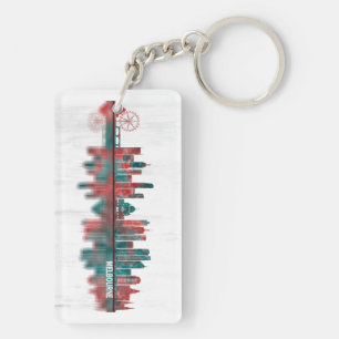 Melbourne Australia Skyline Keychain