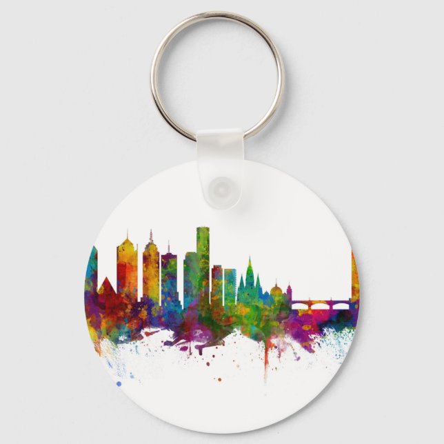 Melbourne Australia Skyline Keychain (Front)
