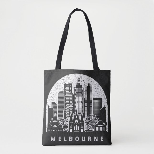 Melbourne Australia Skyline Tote Bag (Front)