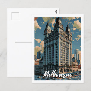 Melbourne Australia Vintage Famous Travel Place Postcard