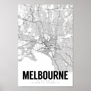 Melbourne Australienne Minimaliste Carte Poster d'