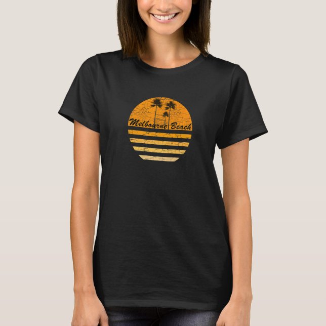 Melbourne Beach FL 70s Throwback Surf T-Shirt (Front)