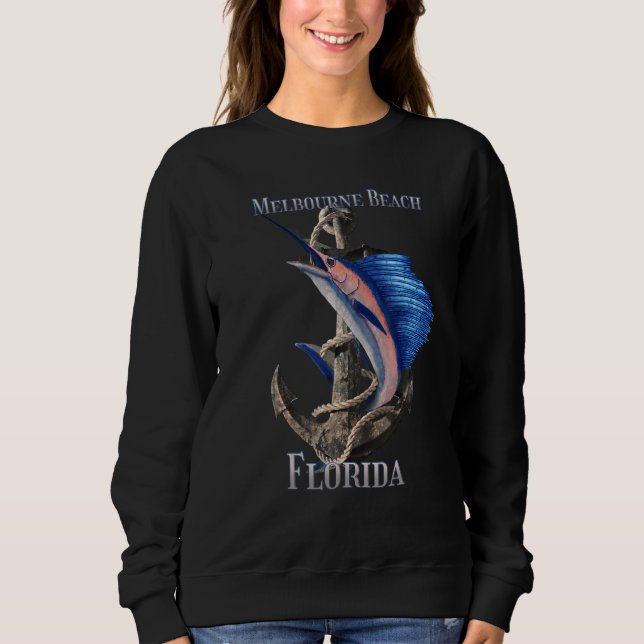 Melbourne Beach Florida Swordfish Marlin Ocean Fis Sweatshirt (Front)