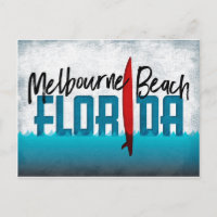 Melbourne Beach Postcard Florida Surfboard