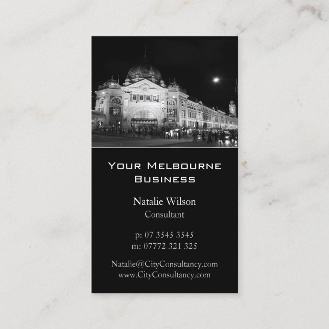 Melbourne City Skyline - Carte de visite (Devant)