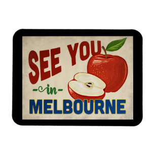 Melbourne Florida Apple - Vintage Travel Magnet