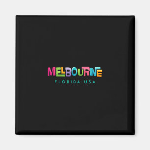 Melbourne Florida Retro Tropical Design Magnet