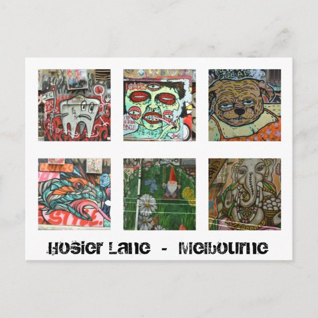 Melbourne Graffiti Urban Art Postcard Hosier Lane (Front)