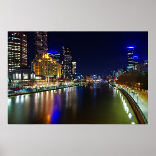 Melbourne in night poster