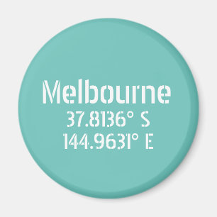 Melbourne Latitude Longitude  Magnet