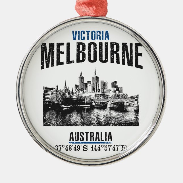 Melbourne Metal Ornament (Front)