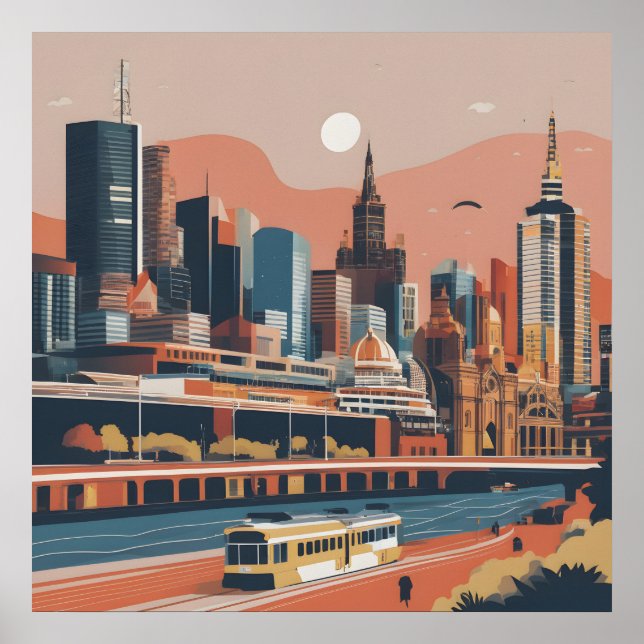 Melbourne poster vintage (Devant)