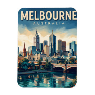 Melbourne Skyline Australia Magnet