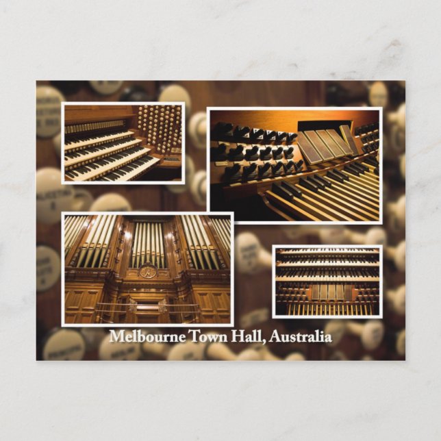 Melbourne Town Hall montage d'orgue de tuyau carte (Devant)