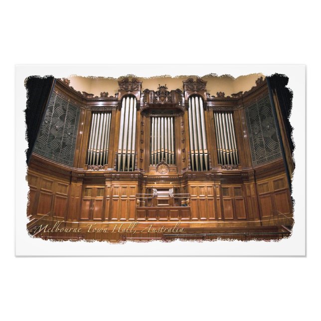 Melbourne Town Hall organ photo enlargement Print (Front)
