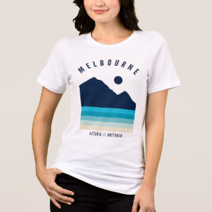 Melbourne Victoria Australia Retro Vintage Beach Tri-Blend Shirt