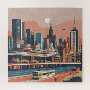 Melbourne vintage poster jigsaw puzzle