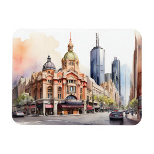 Melbourne watercolor art magnet