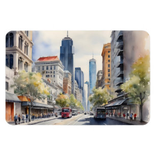 Melbourne watercolor art magnet