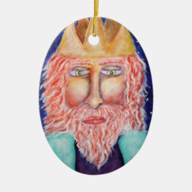 "Melchior" Three Kings Christmas Art Ceramic Ornament (Front)