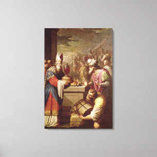 Melchizedek Offering Bread and Wine Canvas Print