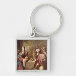 Melchizedek Offering Bread and Wine Keychain