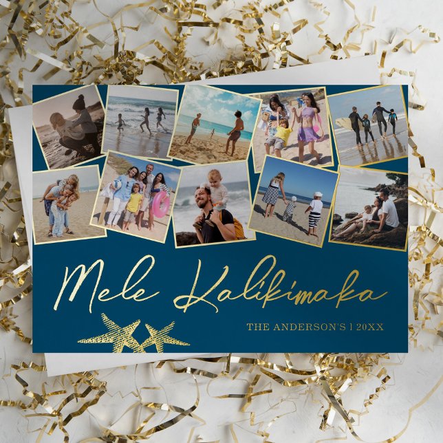 Mele Kalikimaka 10 Photo Collage Foil Carte de vac (Créateur téléchargé)