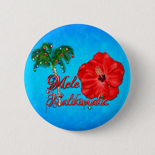 Mele Kalikimaka 2 Inch Round Button (Front)