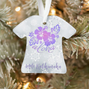 Mele Kalikimaka and Aloha Greeting Ornament
