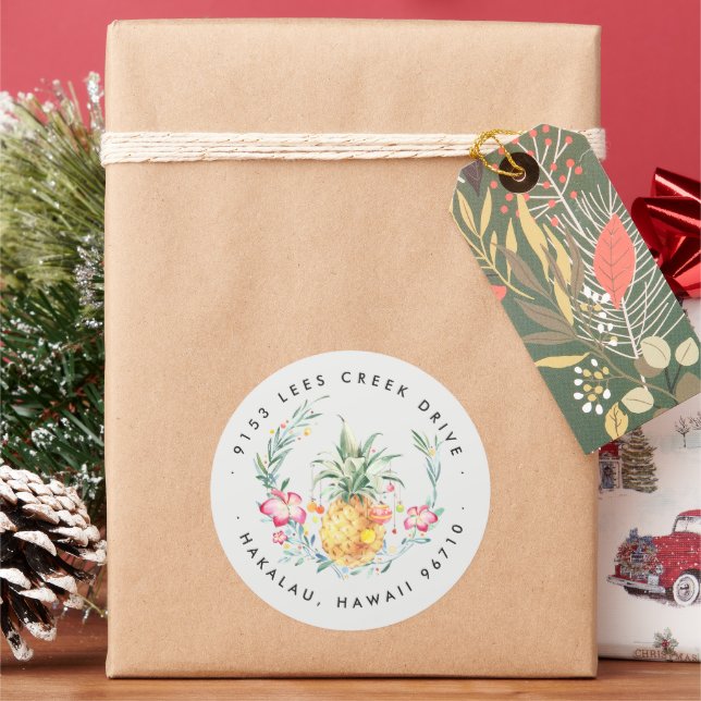 Mele Kalikimaka | Autocollant de Noël Ananas (vacances)