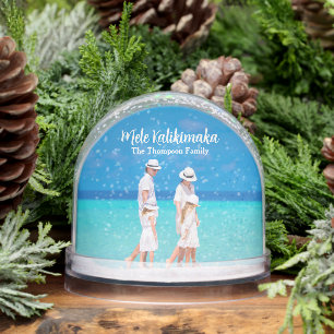 Mele Kalikimaka Beach Family Photo Christmas Snowglobe