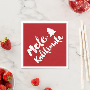 Mele Kalikimaka Brush Christmas Tree Holiday Party Napkin