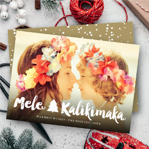 Mele Kalikimaka Brush Script Christmas Photo Card