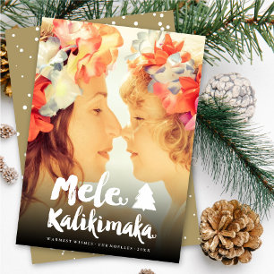 Mele Kalikimaka Brush Script Christmas Photo Card