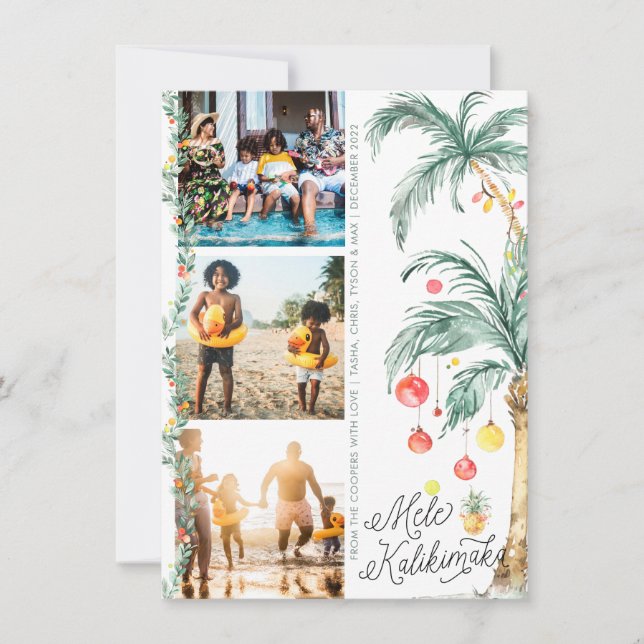 Mele Kalikimaka | Carte de collage photo de Noël (Devant)