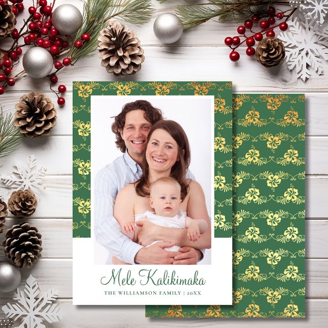 Mele Kalikimaka Carte photo tropical hawaïen (Mele Kalikimaka Hawaiian Tropical Photo Card)