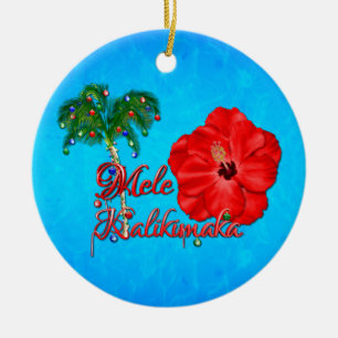 Mele Kalikimaka Ceramic Ornament