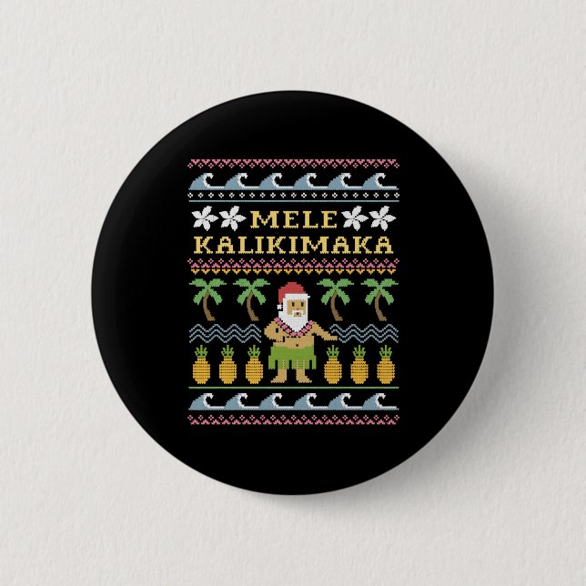 Mele Kalikimaka Christmas 2 Inch Round Button (Front)