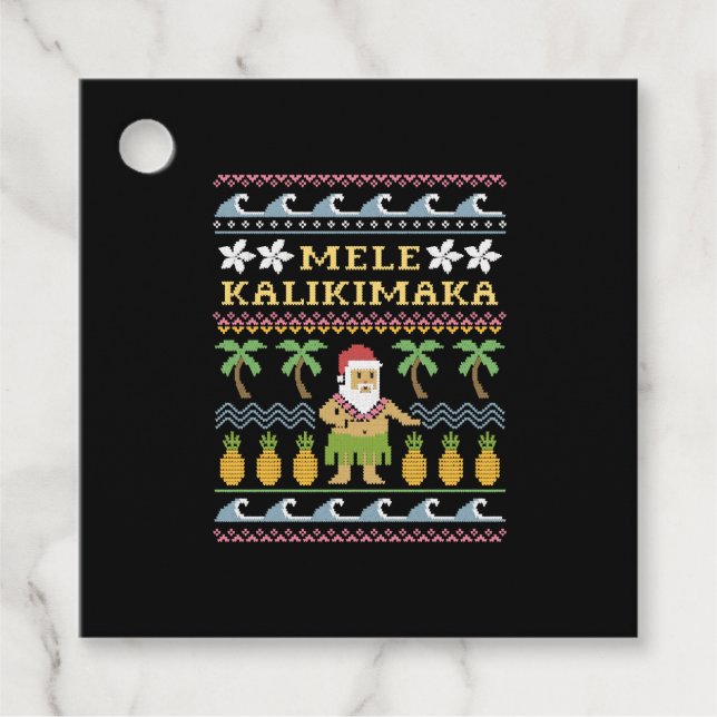 Mele Kalikimaka Christmas Favour Tags (Front)