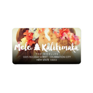 Mele Kalikimaka Christmas Fun Photo Address Labels