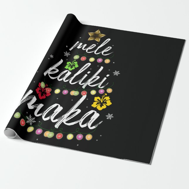 Mele kalikimaka Christmas Hawaiian Apparel Wrapping Paper (Unrolled)