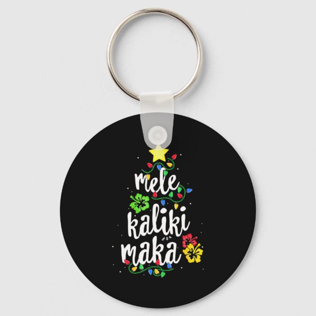 Mele Kalikimaka Christmas Hawaiian  Keychain (Front)