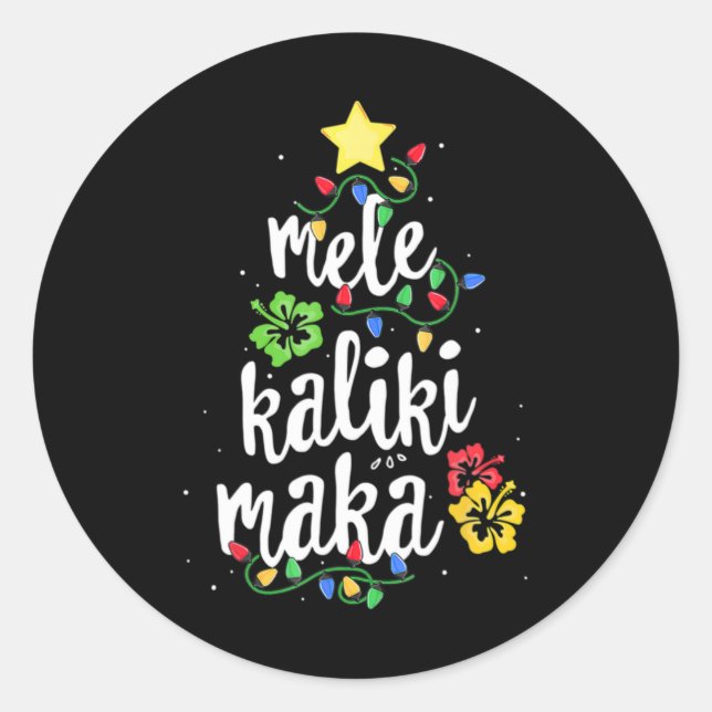 Mele Kalikimaka Christmas Hawaiian T Shirt  Classic Round Sticker (Front)
