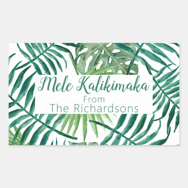 Mele Kalikimaka Christmas Holiday Typography Sticker (Front)