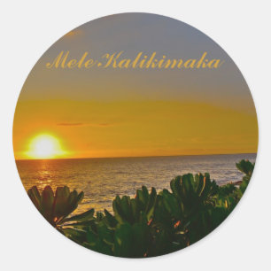 Mele Kalikimaka Christmas in the Tropics Classic Round Sticker