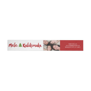 Mele Kalikimaka Christmas Photo Address Labels