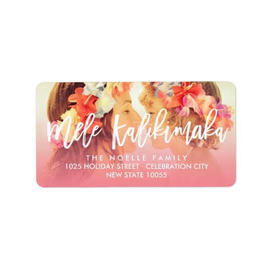 Mele Kalikimaka Christmas Photo Address Labels