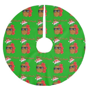 Mele Kalikimaka Christmas Pineapple Brushed Polyester Tree Skirt
