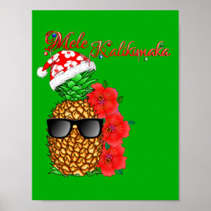 Mele Kalikimaka Christmas Pineapple Poster